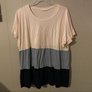 Cotton Bleau ruffle top